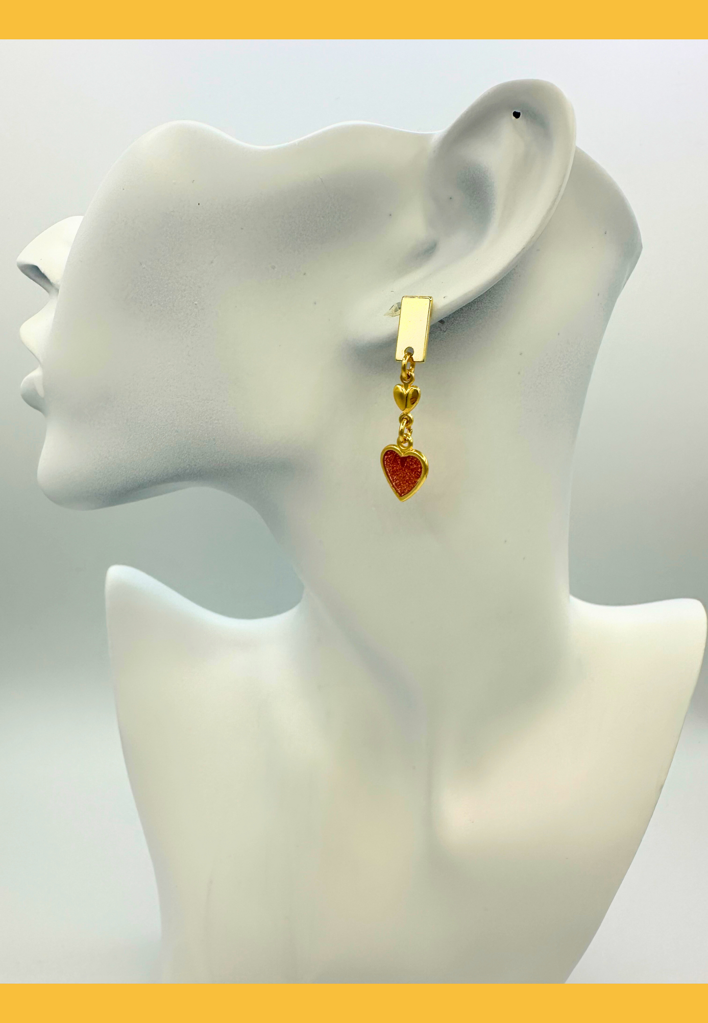 Romantische fijne oorbellen met dubbel hartje