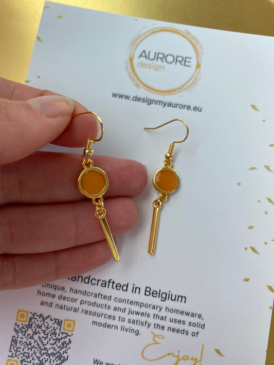 Elegante hangende oorbellen, oranje
