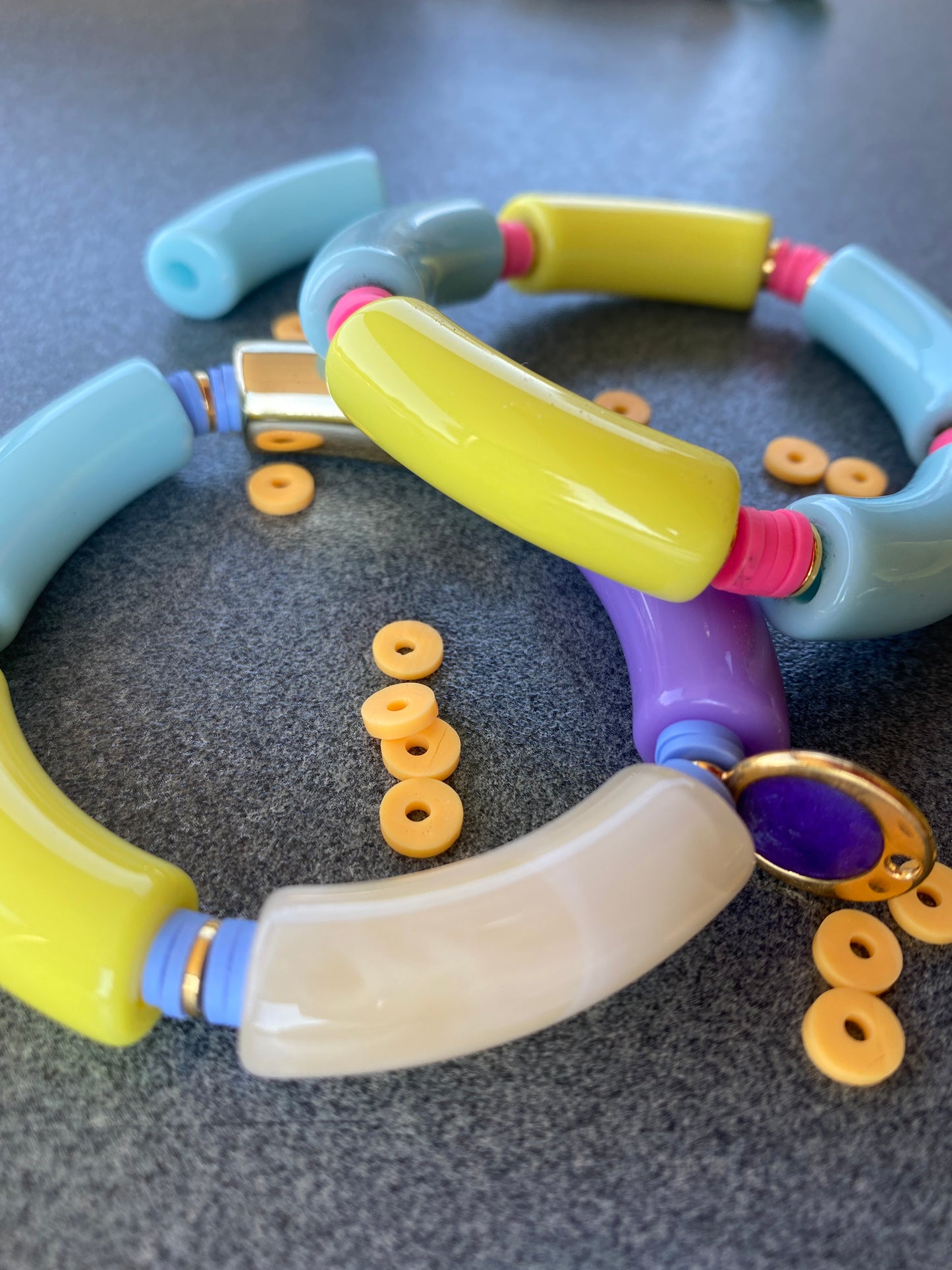 Kleurrijke tube armbanden - Paars