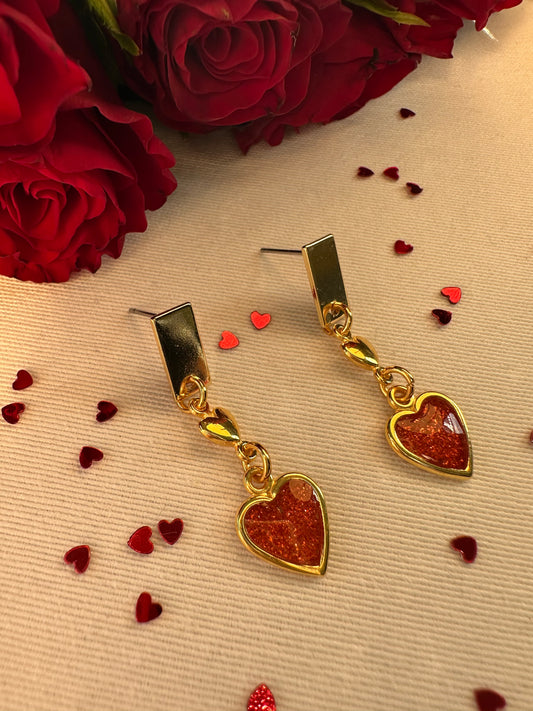 Romantische fijne oorbellen met dubbel hartje