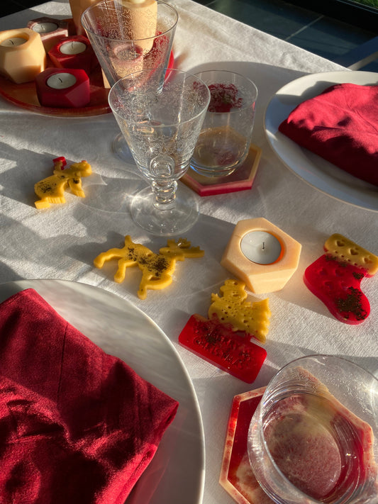 Aline - Onderlegger - Zeshoek - Rood