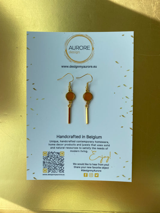 Elegante hangende oorbellen, oranje