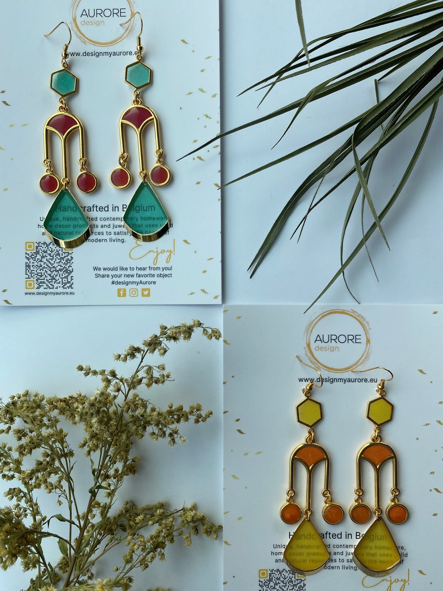 Elegante boho oorsieraden, roze